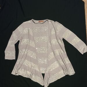 Belldini Ladies XL Glittering Silver Cardigan